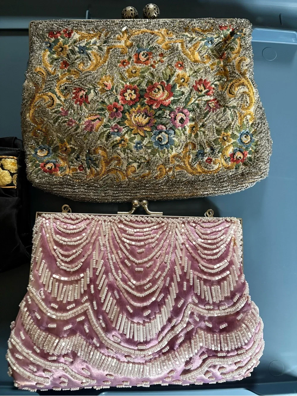 Vintage Beaded Pink Evening Clutch lot - Picture 3 of 6